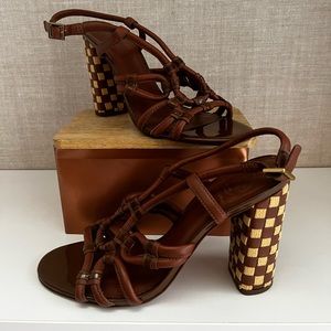 Gently used - Tory Burch Layce High Heel Sandal - size 9